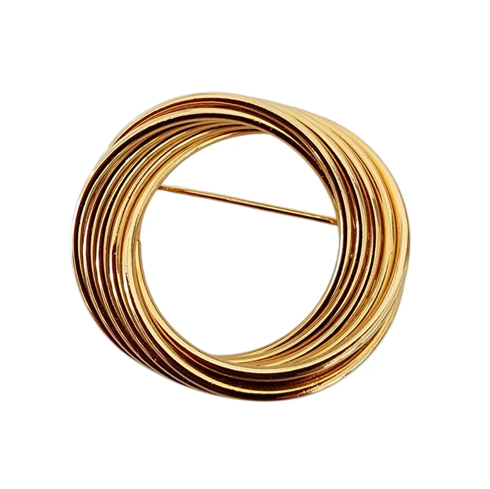 Napier Vintage Brooch Pin circle brooch gold tone